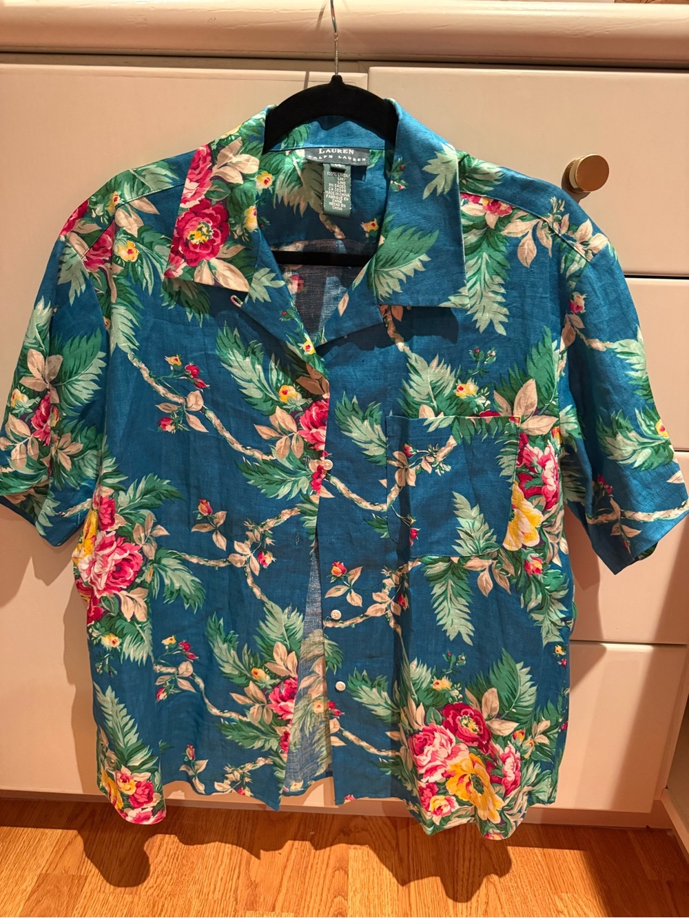 Ralph Lauren Teal Floral Camp Shirt